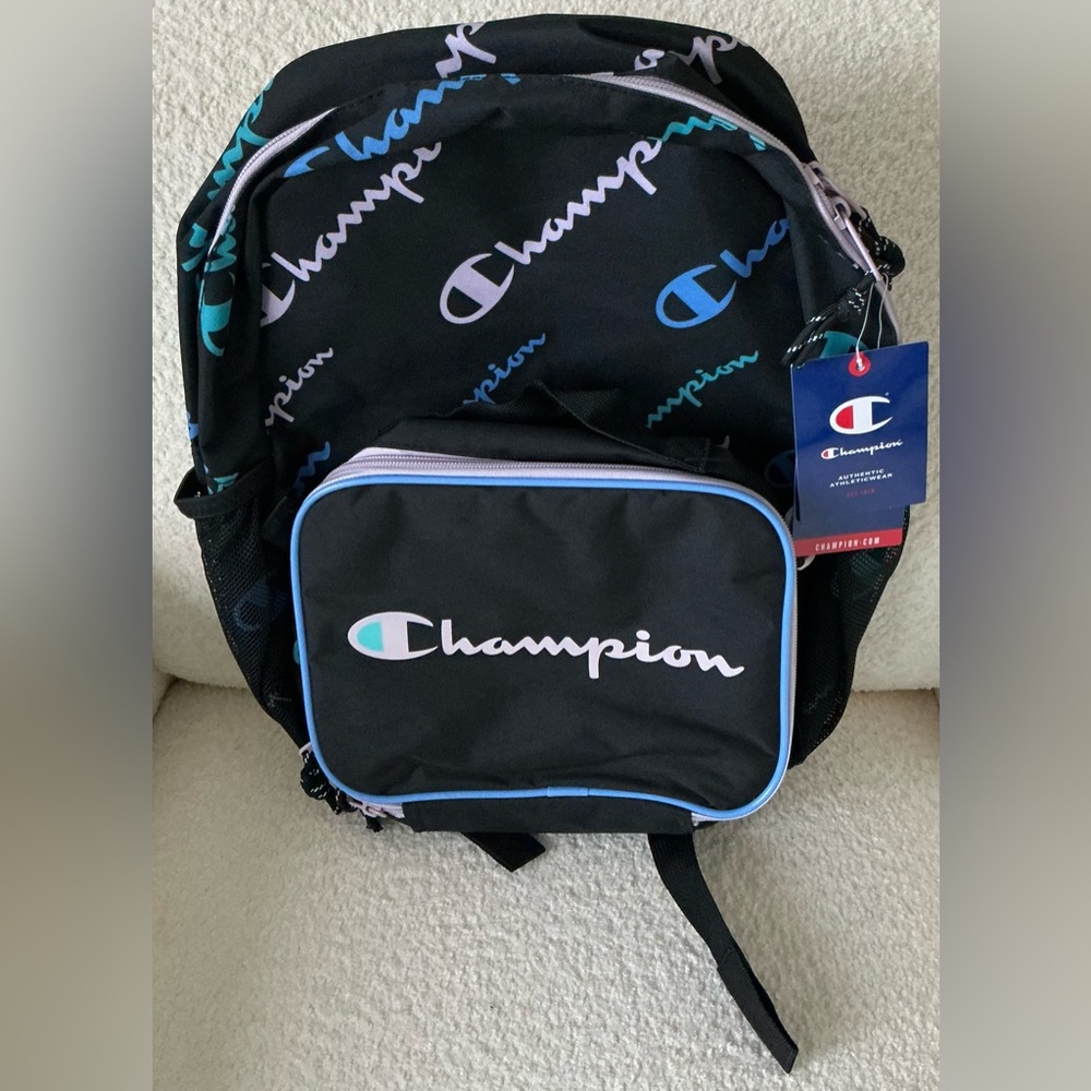 Champion backpack Lunchbox Combo. Pink/Black